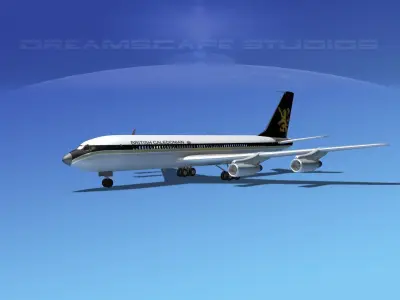Boeing 707 British Caledonian 3D model