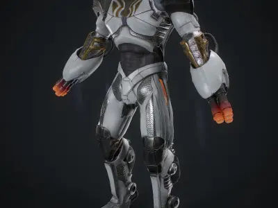 Sci-fi robot  Low-poly 3D model