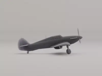 Hawker Hurricane MK I Interception United Kingdom WWII 1935 3D print model