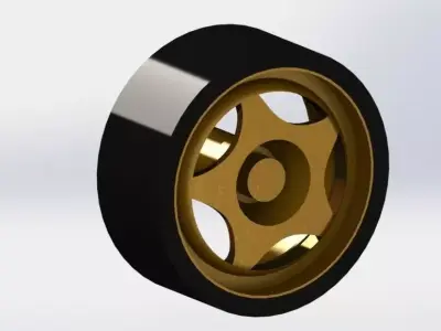 LLANTA ANCHA AMARILLA 625MM Free 3D model