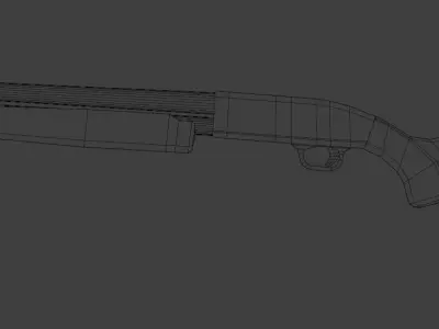 Retro Mossberg Shotgun PSX Inspired Game Asset Free low-poly 3D model
