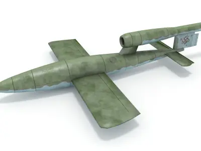 V1 Low poly military plane Low-poly 3D model