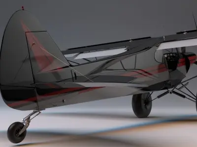 Piper Super Cub Bushplane Low-poly 3D model