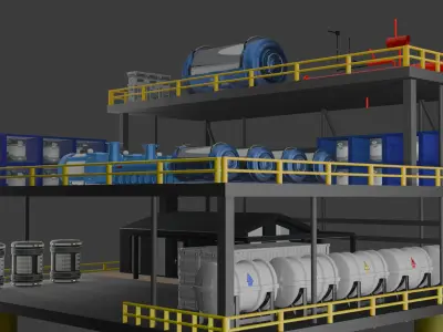 Oil rig 3D model Low-poly Low-poly 3D model