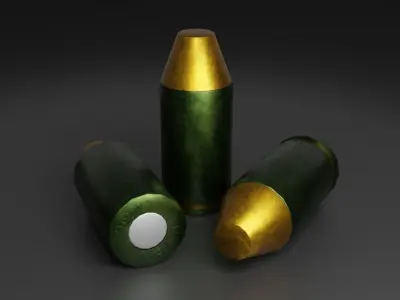 9x18mm police ammo Low-poly 3D model Low-poly 3D model