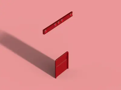 Truck Back Cab Plate 3 3D model