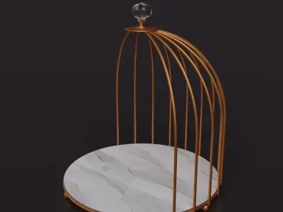 cosmetic shelf gold Free 3D model