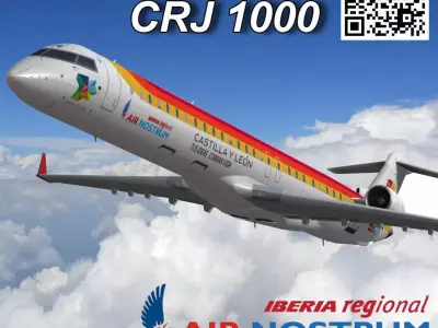 Bombardier CRJ 1000 Air Nostrum Low-poly 3D model