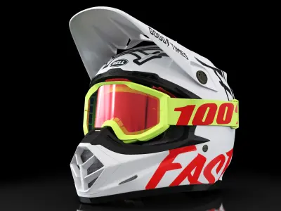 Bell Off-Road Moto Helmet 3D model