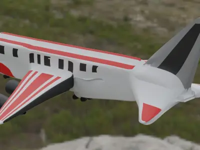 Aeroplane airplane in sky Free low-poly 3D model