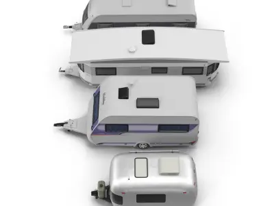 Motorhomes and Caravans Collection 3D model