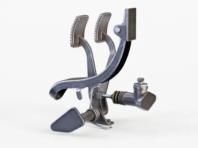 Vintage Car Pedals PBR Low-poly 3D model