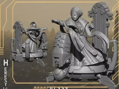 HL327 - Greater God Ethereal Queen on Throne - Supported and Uns 3D print model