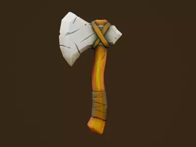 Stone Axe - Game Ready Weapon Low-poly 3D model