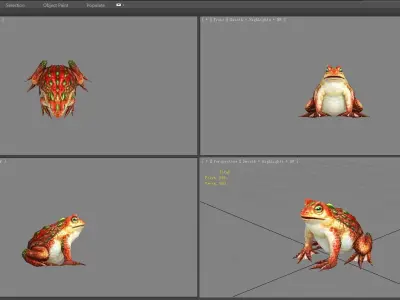 Cartoon Toad - Poison Frog Low-poly 3D model