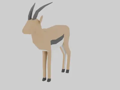 Gazelle Rigged Free low-poly 3D model