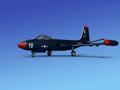 McDonnell F2H4 Banshee V02 3D model