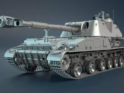 2S3 Akatsiya High-Poly 3D model