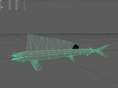 Lancetfish Low-poly 3D model