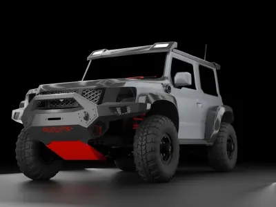 Maruti Suzuki Jimny 4x4 rigged Low-poly 3D model