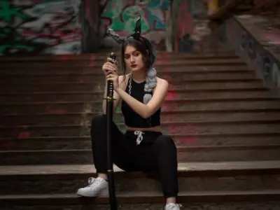 Cyberpunk Techwear Cat Bunny Ears 3D Model STL 3D print model