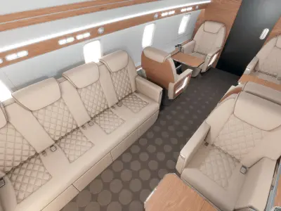 Private Jet interior 3D model