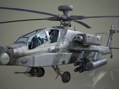 AH-64D Apache Longbow Helicopter Low-poly 3D model
