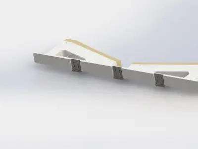 Folding Retractable Boat Lift 3D model