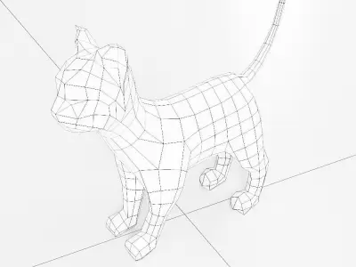 Cat 3d model polygonal Low-poly 3D model