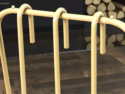 Port Fireplace Tools Brass 3D model