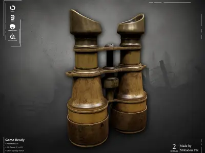 Military Binoculars ww2 VOL08 Game Ready Low-poly 3D model