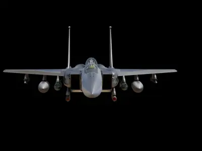 eagle-f15 fighter jet flying in air Low-poly 3D model