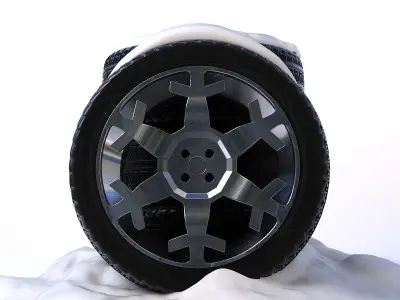 Snow tires set 3D model