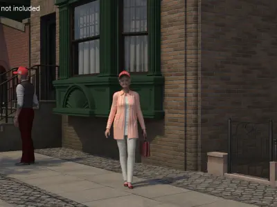 Chinese Grandma Everyday Style in Trump Hat 3D model