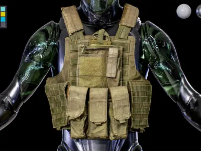 Military vest 01 - All MH Bodies and UE5 SK - Rigged LP  Low-poly 3D model