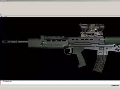 SA80-Scope gun on computer screen Low-poly 3D model