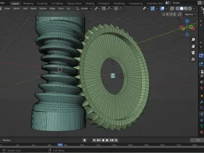 Throated Worm 3d FULLY RIGED with Rigid Body Low-poly 3D model