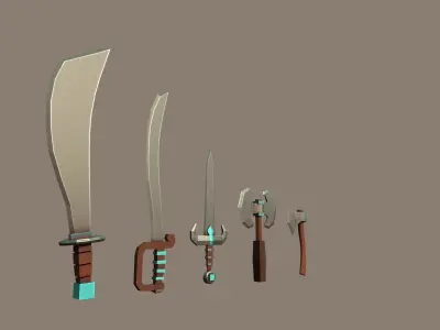 Knife Pack Low-poly 3D model