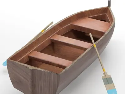 Rowing boat Free low-poly 3D model