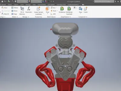 V12 turbo compressor Engine 3D model