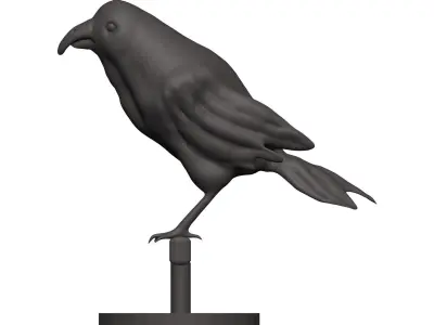 Finch crow statue 3D model