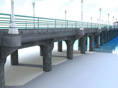 Manhattan Beach Pier Low-poly 3D model