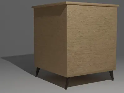 Nightstand - LowPoly bedside table with three drawers Free low-poly 3D model