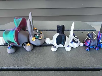 Dazzling Bunny Flexi and Keychain Commercial 3D print model