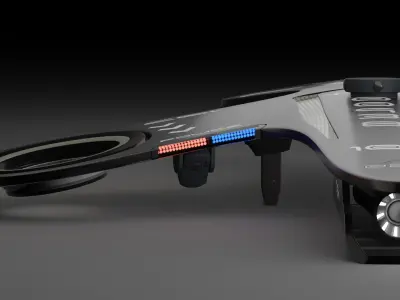 Bladeless Military Drone Low-poly 3D model