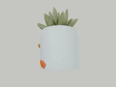 Cute Duckling Planter 3D Printable STL and OBJ for Any Plant 3D print model