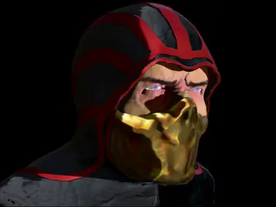 mortal kombat portrait  Low-poly 3D model