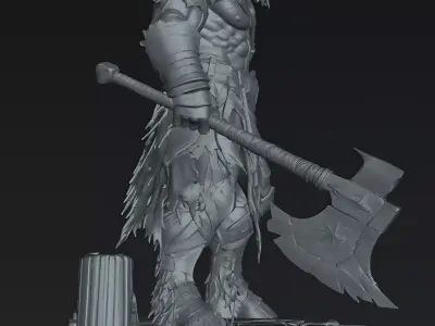 Minotaur Gorath Ironhorn Warlord 75mm STL 3D Print Miniature 3D print model