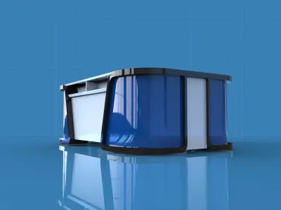 Front Wooden Reception 3D model