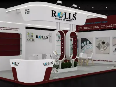 10mtr x 6mtr expo stall 2side open Exhibition Stand Design Free low-poly 3D model